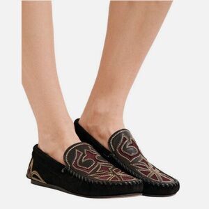 Isabel Marant Etoile Finha Black Moccasin Shoes - Size 37